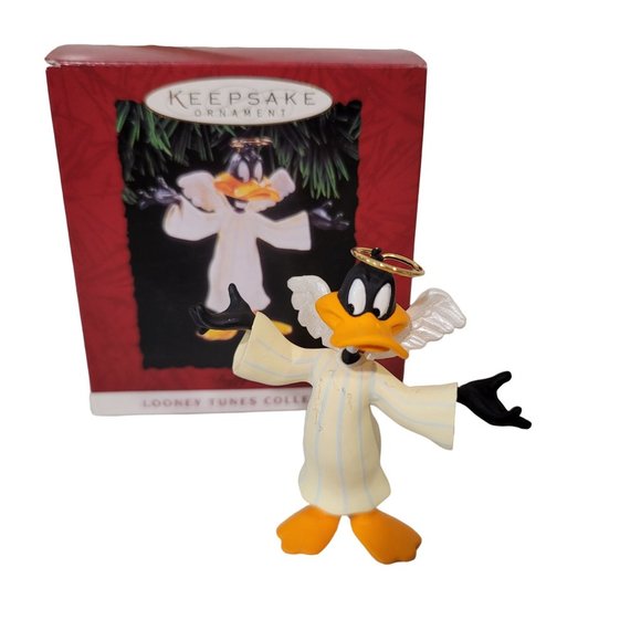 Hallmark Keepsake Christmas Ornament Looney Tunes DAFFY DUCK collectible angel - Picture 1 of 4